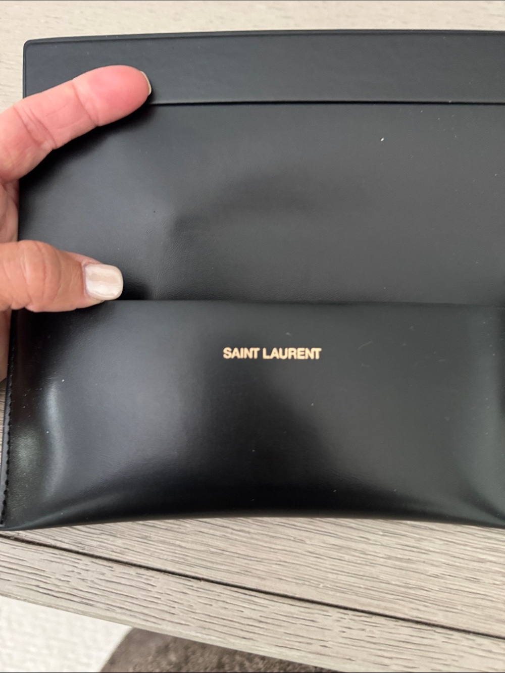 Yves Saint Laurent Glossy Black Oversized Square Sunglasses - Picture 3 of 7
